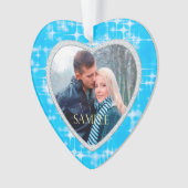 初めてのクリスマスブルーアイススターズテンプレート オーナメント (正面)