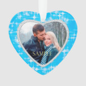 初めてのクリスマスブルーアイススターズテンプレート オーナメント (正面)