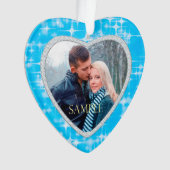 初めてのクリスマスブルーアイススターズテンプレート オーナメント (正面)