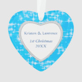 初めてのクリスマスブルーアイススターズテンプレート オーナメント (裏面)