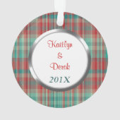 初めてのクリスマスプレイド写真テンプレート オーナメント (裏面)