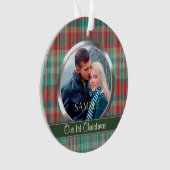 初めてのクリスマスプレイド写真テンプレート オーナメント (正面)