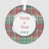 初めてのクリスマスプレイド写真テンプレート オーナメント (裏面)