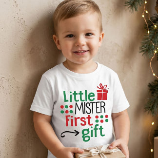 初めてのクリスマスプレゼントのリトルミスター Tシャツ