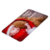 初めてのクリスマスベビーのパーソナライズ写真ギフト4x6 マグネット (左側)