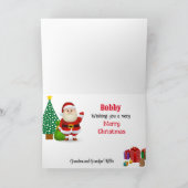 初めてのクリスマスベビーのパーソナライズ名サンタカワイイ シーズンカード (内部)