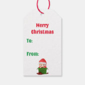 初めてのクリスマスベビーのパーソナライズ名小妖精や小人 ギフトタグ (裏面)