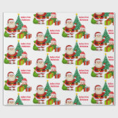 初めてのクリスマスベビーのパーソナライズ名小妖精や小人 ラッピングペーパー (フラット)