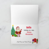 初めてのクリスマスベビーのパーソナライズ名Santa シーズンカード (内部)
