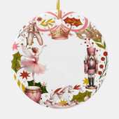 初めてのクリスマスベビーコケガーリーットピンク セラミックオーナメント (裏面)