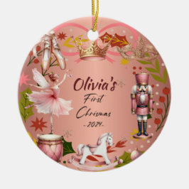 初めてのクリスマスベビーコケットバラ金属オーナメント セラミックオーナメント