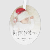 初めてのクリスマスベビースクリプト名フォトオーバーレイ オーナメント (正面)