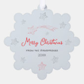 初めてのクリスマスベビーフォトグリッターKeepsake オーナメントカード (裏面)