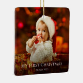 初めてのクリスマスベビーフォトフェスティバルサンタハット セラミックオーナメント (右)