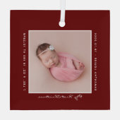 初めてのクリスマスベビーフォトホリデーキープサケ ガラスオーナメント (裏面)