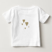 初めてのクリスマスベビーフォト金ゴールドハート ベビーTシャツ (裏面)