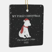 初めてのクリスマスベビーポーラベアダークグレースノー セラミックオーナメント (右)