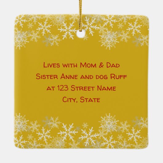 初めてのクリスマスベビーユニセックス両面オーナメント セラミックオーナメント (裏面)