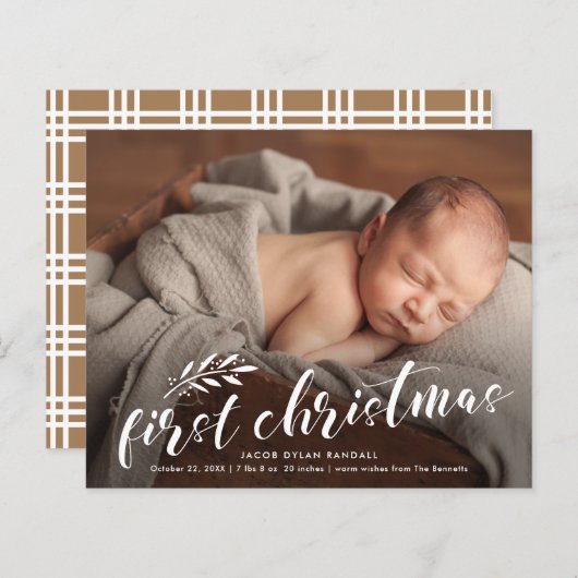 初めてのクリスマスベビー休日の誕生発表 (正面/裏面)