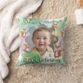 初めてのクリスマスベビー写真ピローウッドランド動物 クッション (ブランケット)