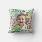 初めてのクリスマスベビー写真ピローウッドランド動物 クッション (正面)