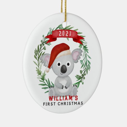初めてのクリスマスベビー名のオーナメント セラミックオーナメント (右)