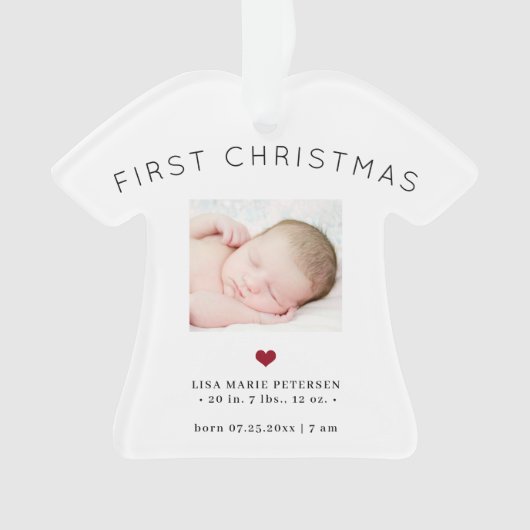 初めてのクリスマスベビー名誕生統計2枚 オーナメント (正面)