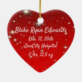 初めてのクリスマスベビー男女兼用Keepsake写真 セラミックオーナメント (裏面)