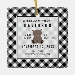 初めてのクリスマスベビー統計詳細プレイドベア セラミックオーナメント