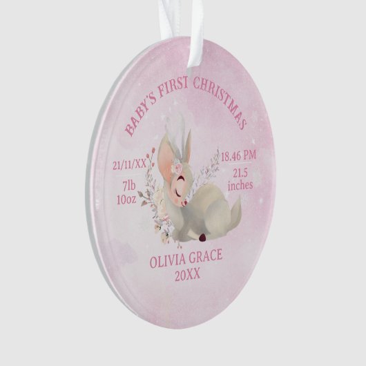 初めてのクリスマスベビー詳細ディアメタルオーナメント オーナメント (正面)