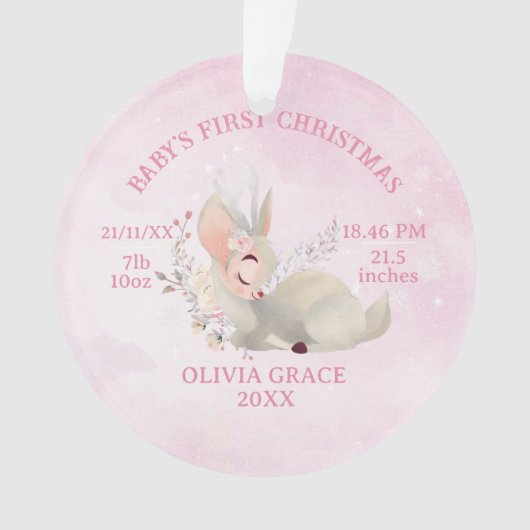 初めてのクリスマスベビー詳細ディアメタルオーナメント オーナメント (正面)