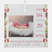 初めてのクリスマスベビー誕生統計の写真 ガラスオーナメント (正面)