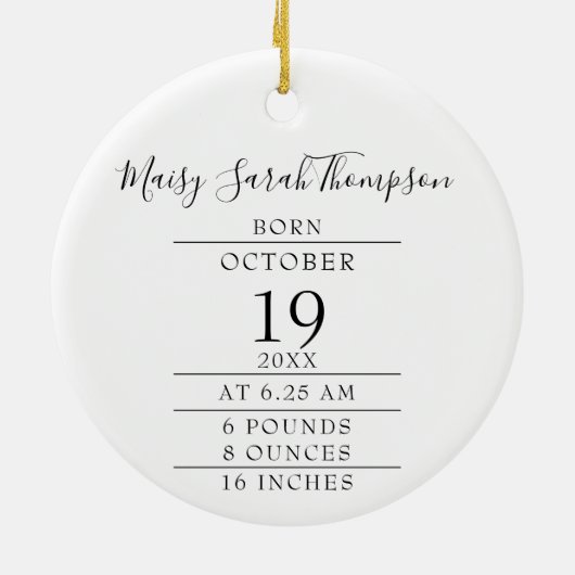 初めてのクリスマスベビー誕生統計の写真 セラミックオーナメント (裏面)