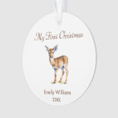 初めてのクリスマスベビー鹿 オーナメント (正面)