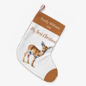 初めてのクリスマスベビー鹿 スモールクリスマスストッキング (正面 (吊り時))