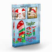 初めてのクリスマスベビー2枚の写真カスタムフォトブロック フォトブロック (左)