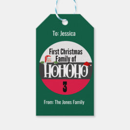 初めてのクリスマスホホホーPersonalizationのファミリー ギフトタグ