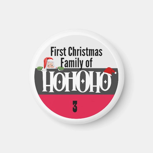 初めてのクリスマスホホホーPersonalizationのファミリー マグネット (正面)