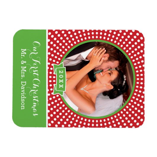 初めてのクリスマスホリデーキープサケフォトマグネット マグネット (横)