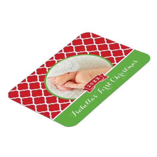 初めてのクリスマスホリデーキープサケフォトマグネット マグネット (左側)