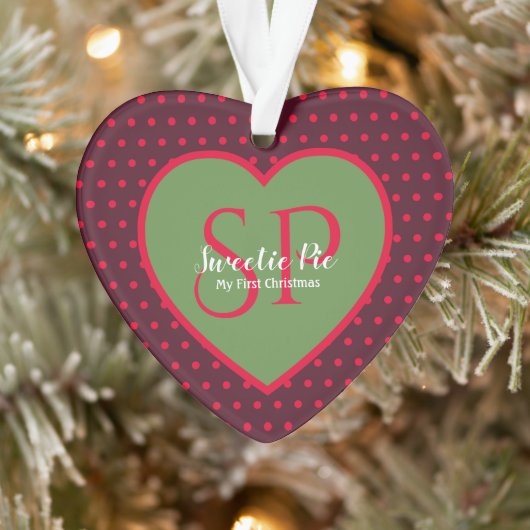 初めてのクリスマスホリデーハートオーナメント オーナメント (ツリー)