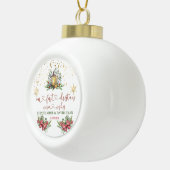 初めてのクリスマスホリデーパインボウランタン結婚ズ セラミックボールオーナメント (右)