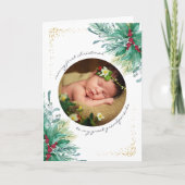 初めてのクリスマスホリーとミスタントーベビーフォトホール シーズンカード (正面)