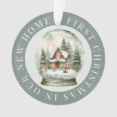 初めてのクリスマスホームスノーグローブサージグリーンフォト オーナメント (正面)