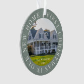 初めてのクリスマスホームセージ緑の写真 オーナメント (正面)