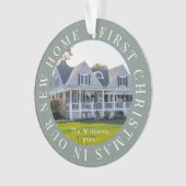 初めてのクリスマスホームセージ緑の写真 オーナメント (正面)