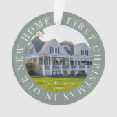 初めてのクリスマスホームセージ緑の写真 オーナメント (正面)