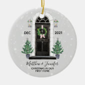 初めてのクリスマスホームホリデークリスマスオーナメント セラミックオーナメント (正面)