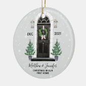 初めてのクリスマスホームホリデークリスマスオーナメント セラミックオーナメント (左)
