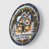 初めてのクリスマスホーム ラージ壁時計 (傾斜)